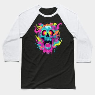 Spooky Colourful skull of halloween Baseball T-Shirt